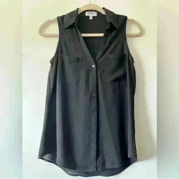 COPY - Express Blouse Portofino Button Up sleeveless x2 pocket Original fit XS … - Picture 3 of 10